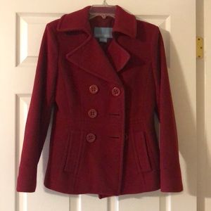 Nine West red pea coat